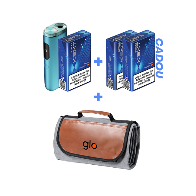 Starter Kit glo™ Hyper Pro & 1 pachet KENT designed for glo™ + 2 pachete CADOU + Pătura de picnic CADOU