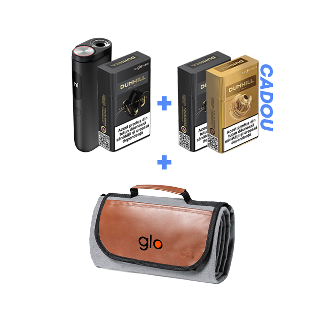 Starter Kit glo™ Hyper Pro & 1 pachet Dunhill designed for glo™ + 2 pachete CADOU + Pătura de picnic CADOU